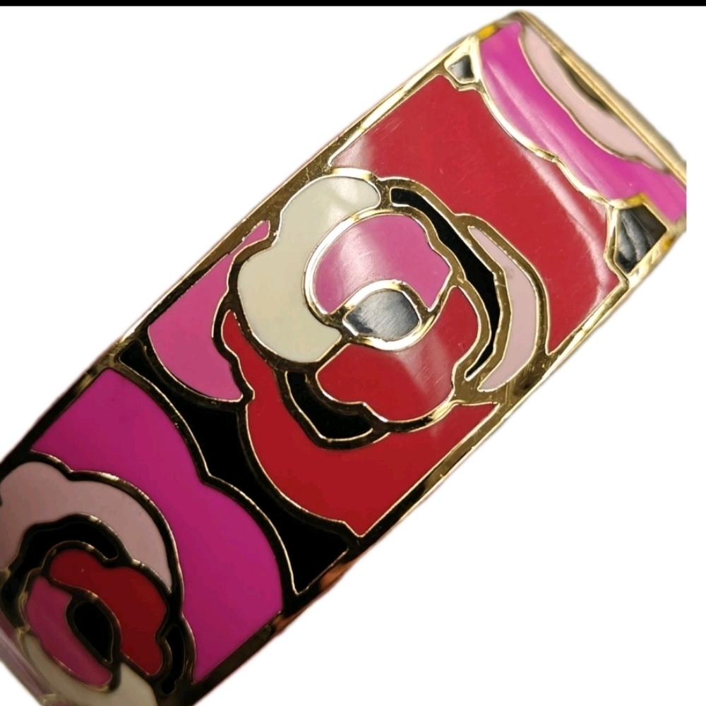 Kate Spade Budding Genius Gold & Pink Floral Bangle - Picture 4 of 13
